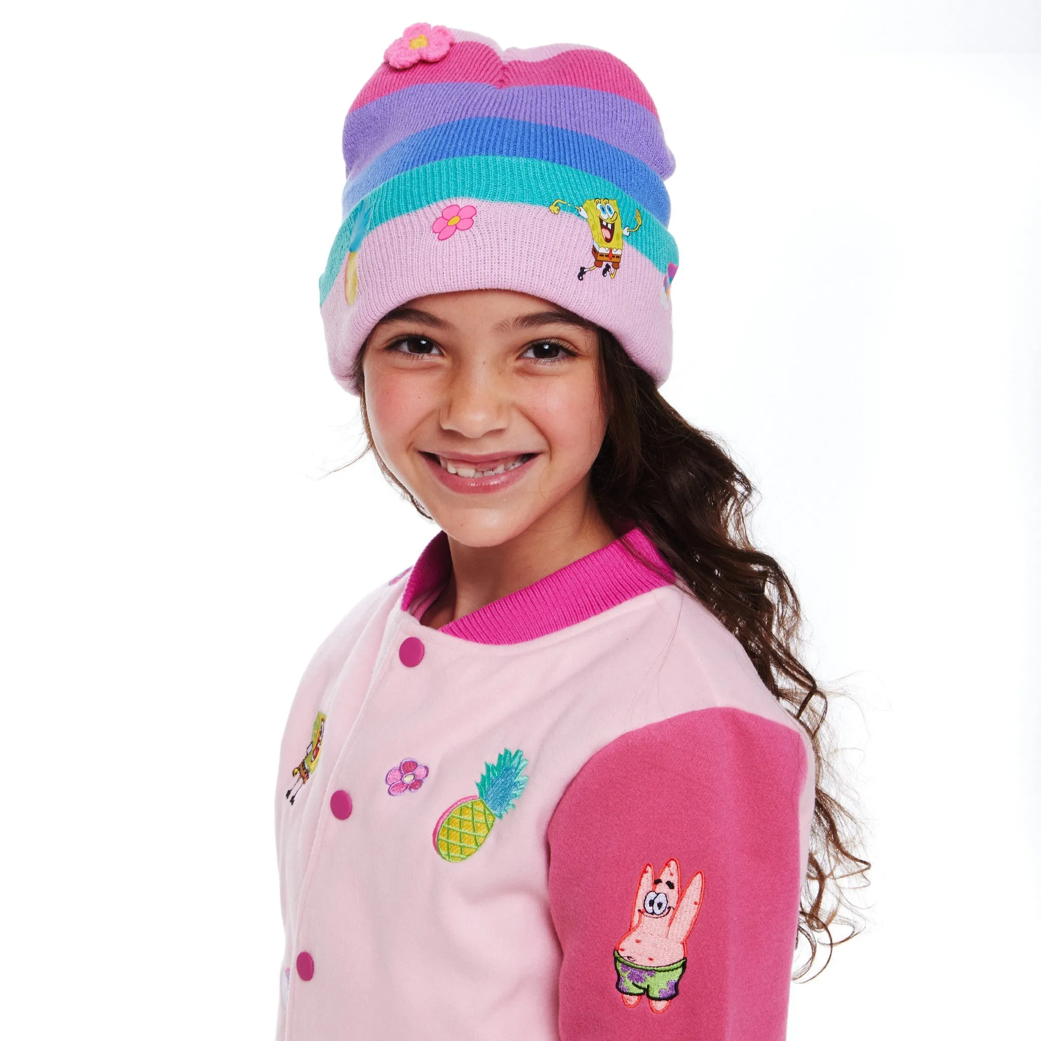 SpongeBob SquarePants™ x Andy & Evan® | Kids (2-14) Rainbow Hat & Mittens