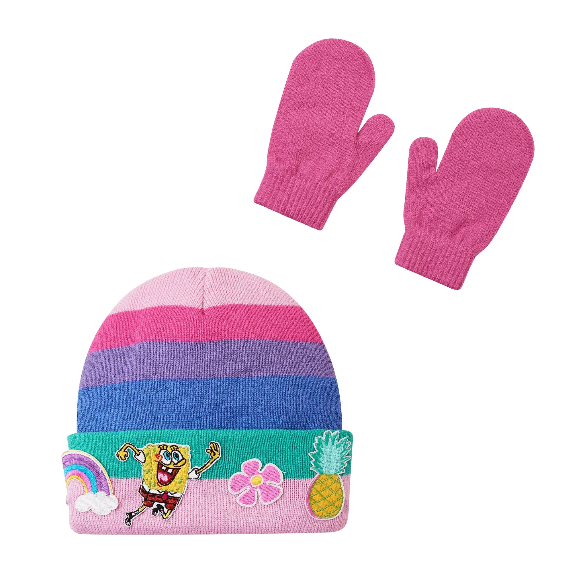 SpongeBob SquarePants™ x Andy & Evan® | Kids (2-14) Rainbow Hat & Mittens