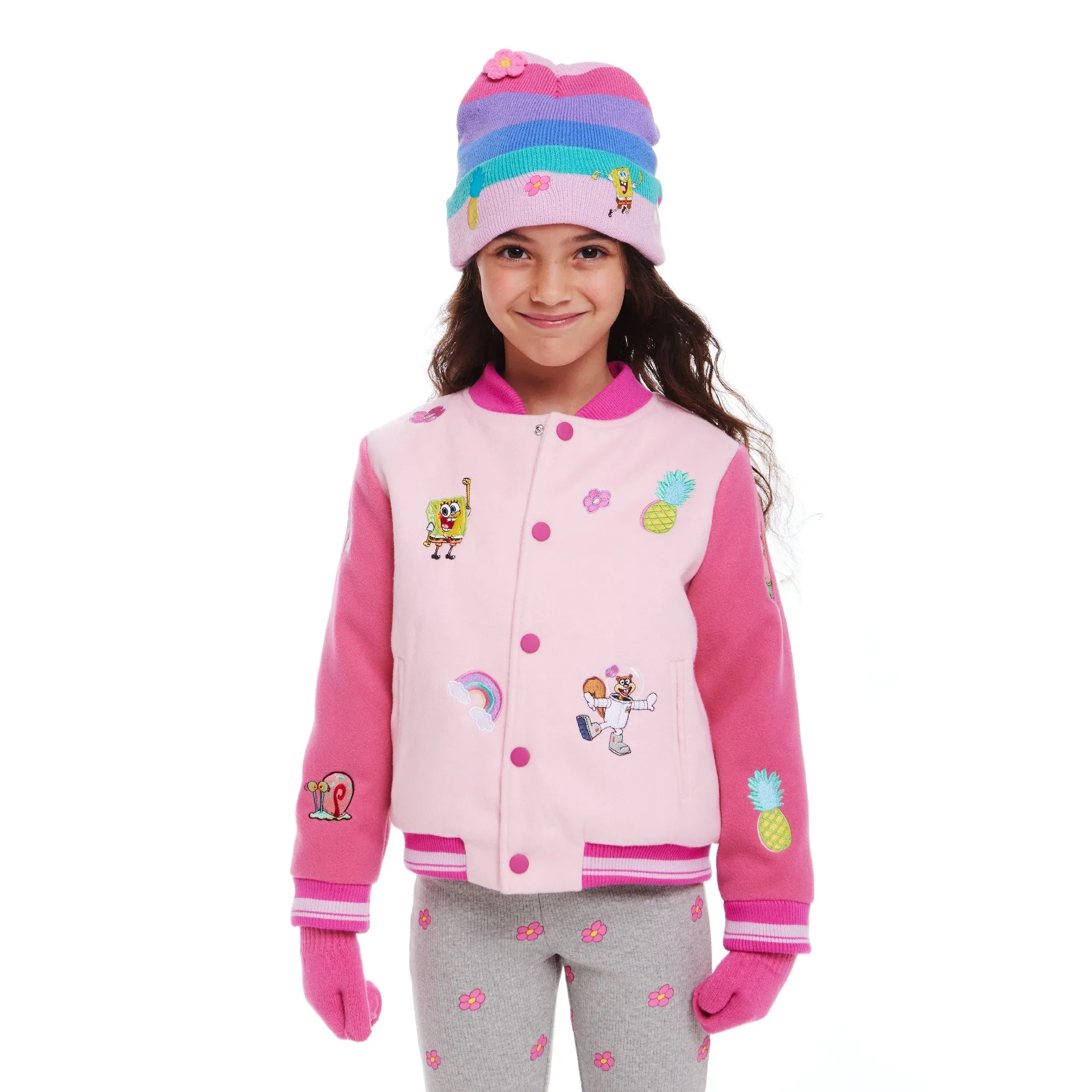 SpongeBob SquarePants™ x Andy & Evan® | Kids (2-14) Rainbow Hat & Mittens