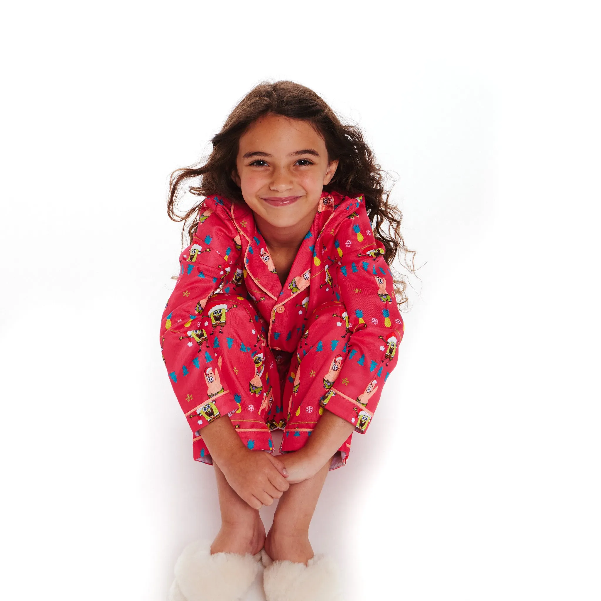 SpongeBob SquarePants™ x Andy & Evan® | Kids (2-16) Fair Isle Pajama Set | Pink