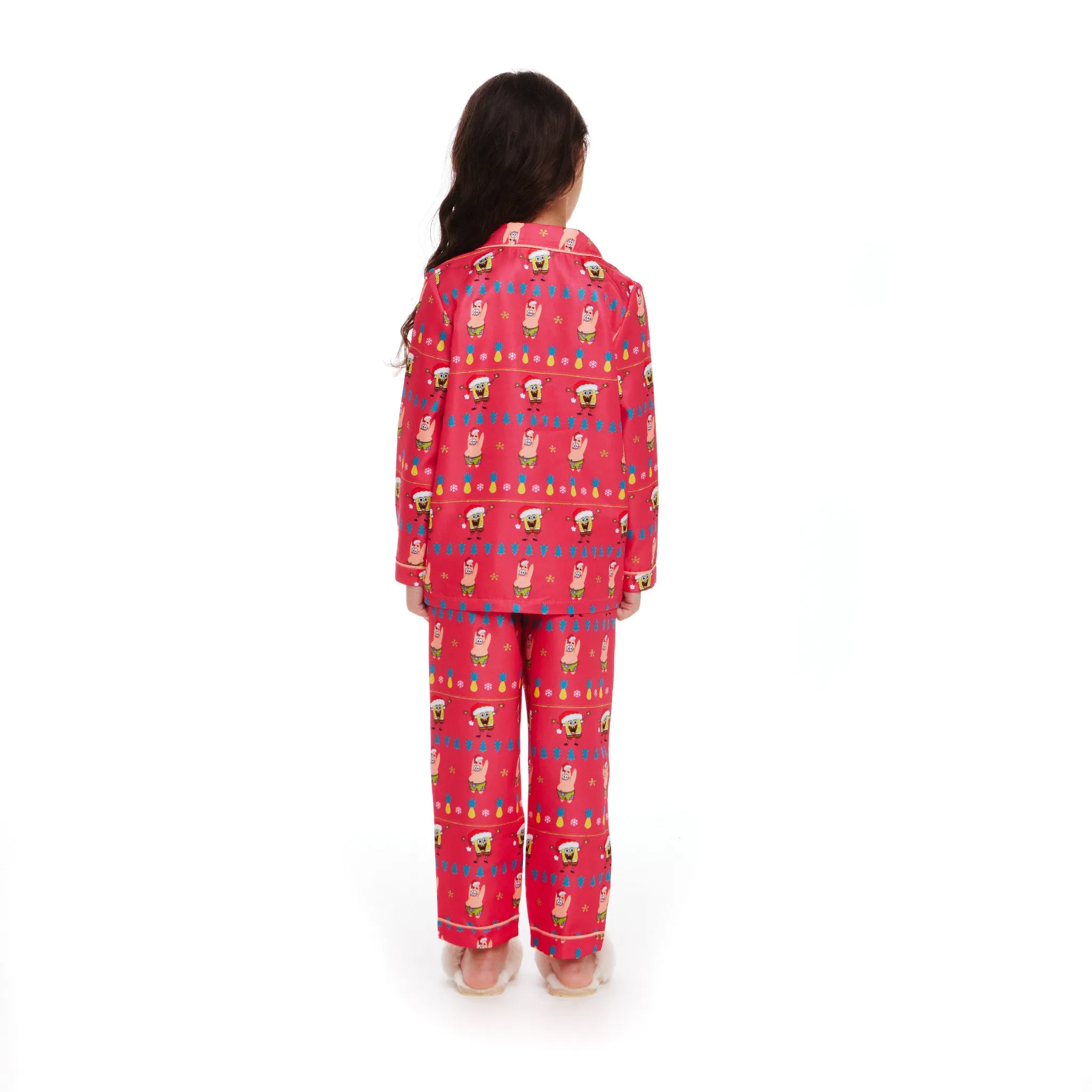 SpongeBob SquarePants™ x Andy & Evan® | Kids (2-16) Fair Isle Pajama Set | Pink