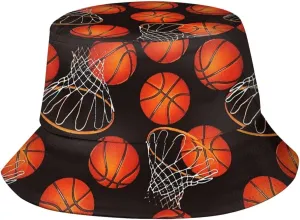 Sports Basketball Bucket Hat Wide Brim UV Protection Sun Hat Boonie Hats Fishing Hiking Outdoor Hats for Men and Women