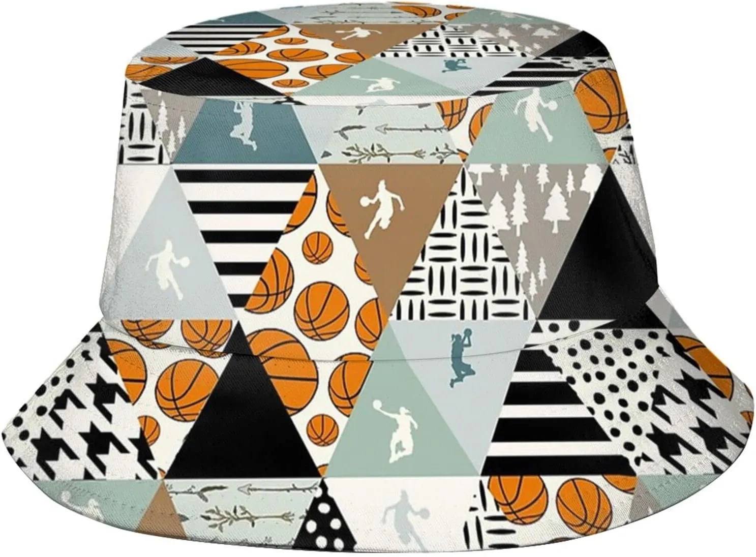 Sports Basketball Bucket Hat Wide Brim UV Protection Sun Hat Boonie Hats Fishing Hiking Outdoor Hats for Men and Women