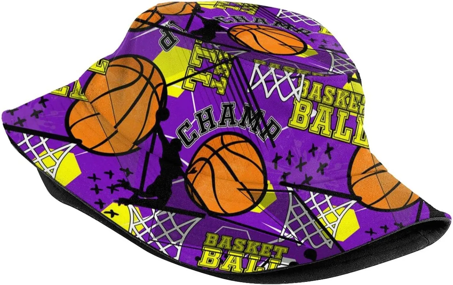 Sports Basketball Bucket Hat Wide Brim UV Protection Sun Hat Boonie Hats Fishing Hiking Outdoor Hats for Men and Women