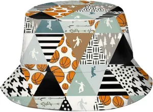 Sports Basketball Bucket Hat Wide Brim UV Protection Sun Hat Boonie Hats Fishing Hiking Outdoor Hats for Men and Women