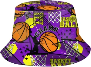Sports Basketball Bucket Hat Wide Brim UV Protection Sun Hat Boonie Hats Fishing Hiking Outdoor Hats for Men and Women