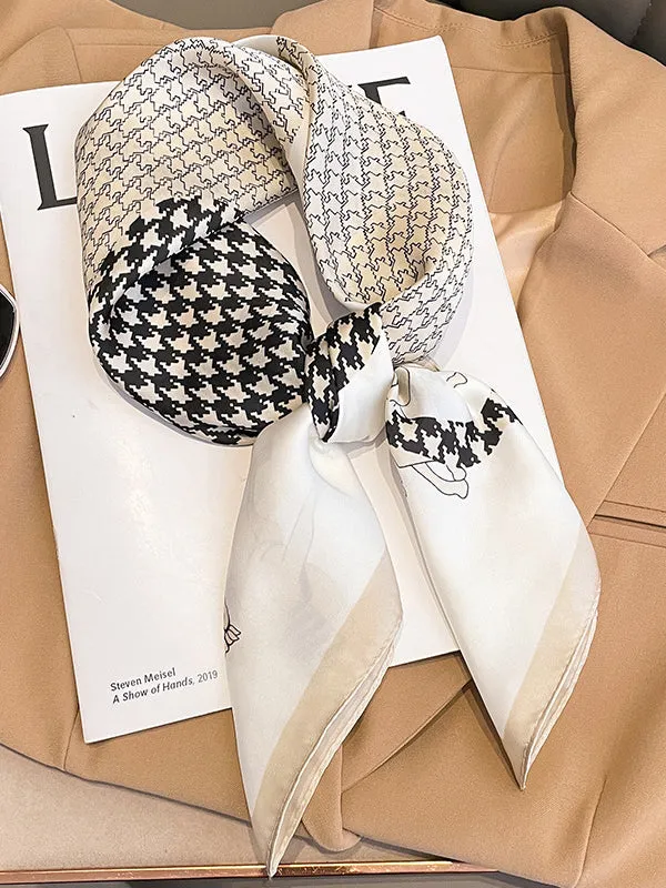 Square Animal Printed Houndstooth Scarfs&Hats