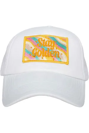 Stay Golden Trucker Hat - White