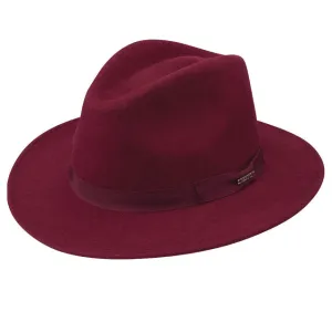Stetson Markham Wool Felt Fedora Burgundy