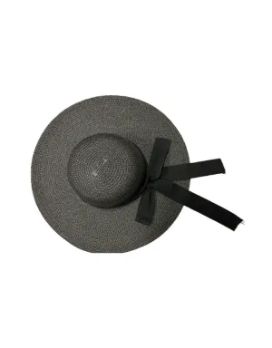 STRAW SUNHAT WITH TWILL TAPE BOW