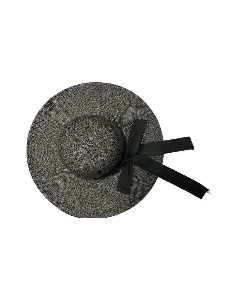 STRAW SUNHAT WITH TWILL TAPE BOW
