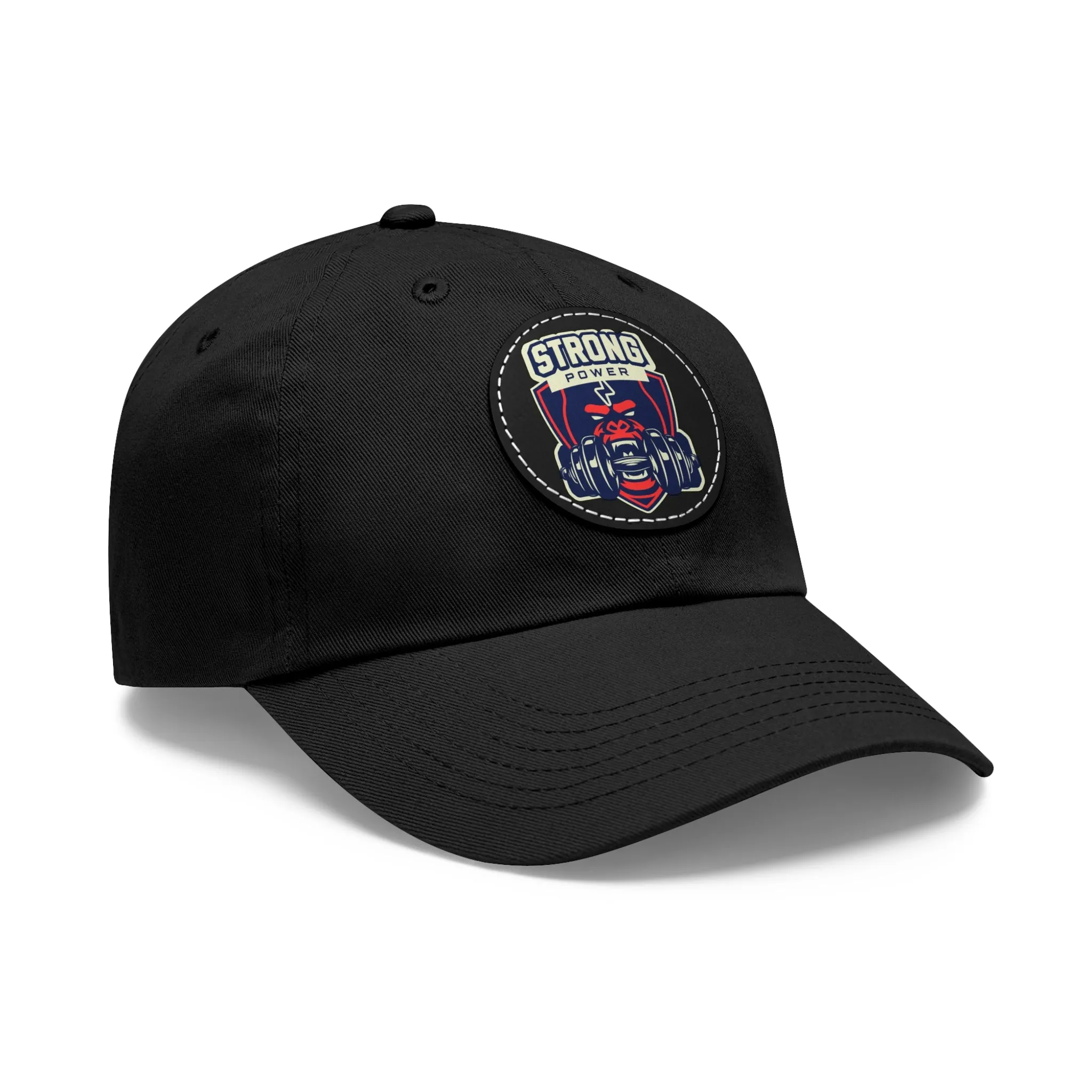 Strong Power Hat with Leather Patch (Round)  - EmpressKorea