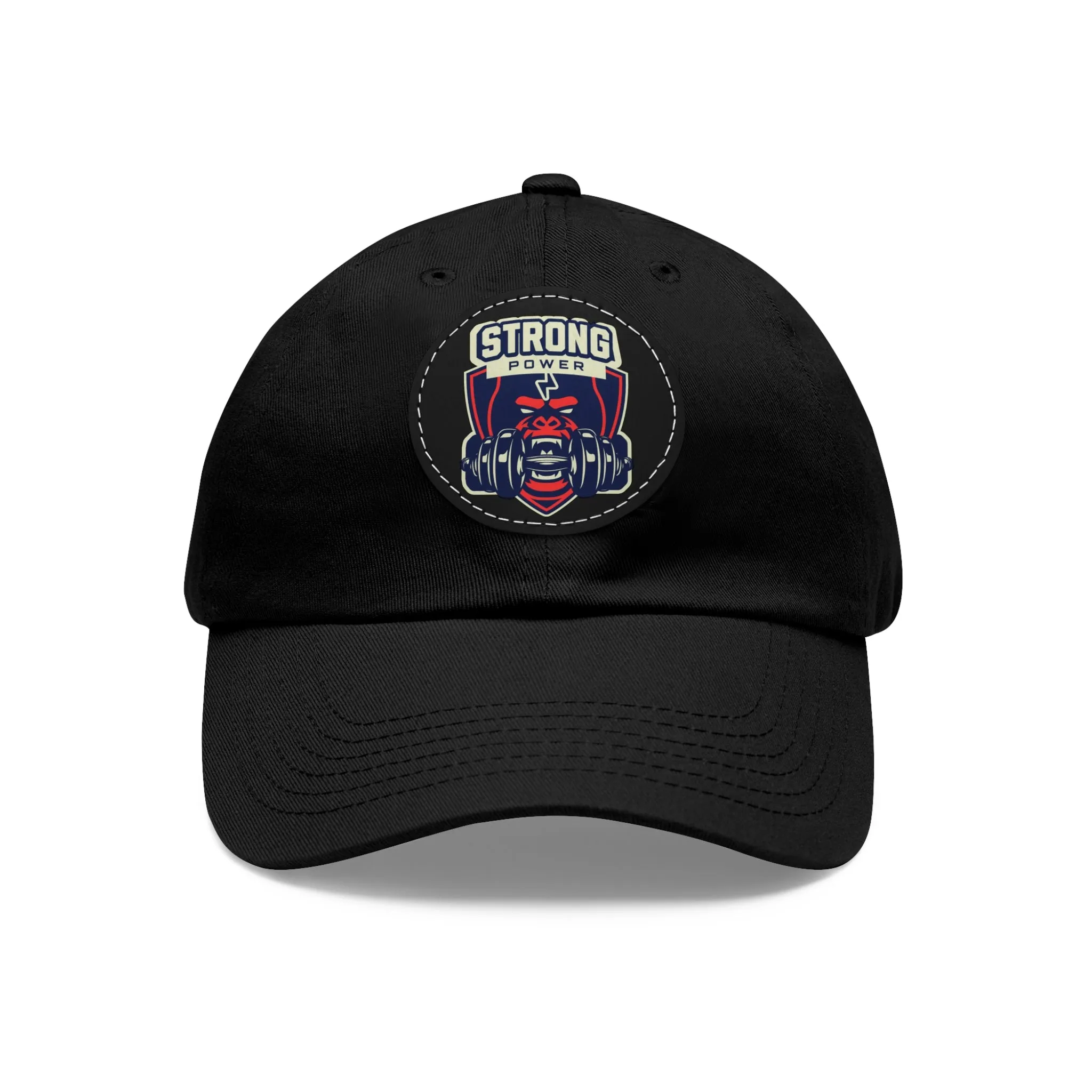 Strong Power Hat with Leather Patch (Round)  - EmpressKorea