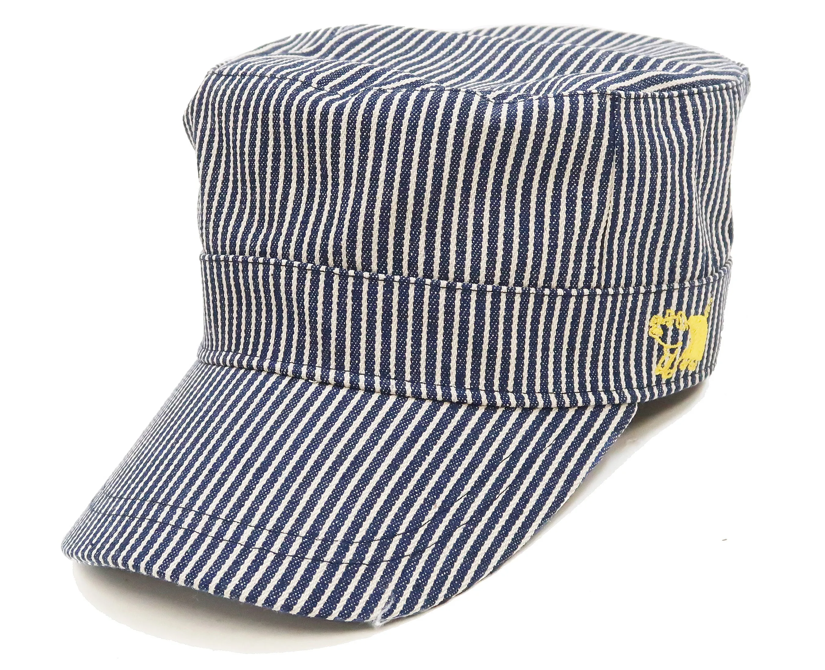 Studio D'artisan Hickory Work Cap Men's Adjustable Flat Top Railroad Engineer Hat 7222H