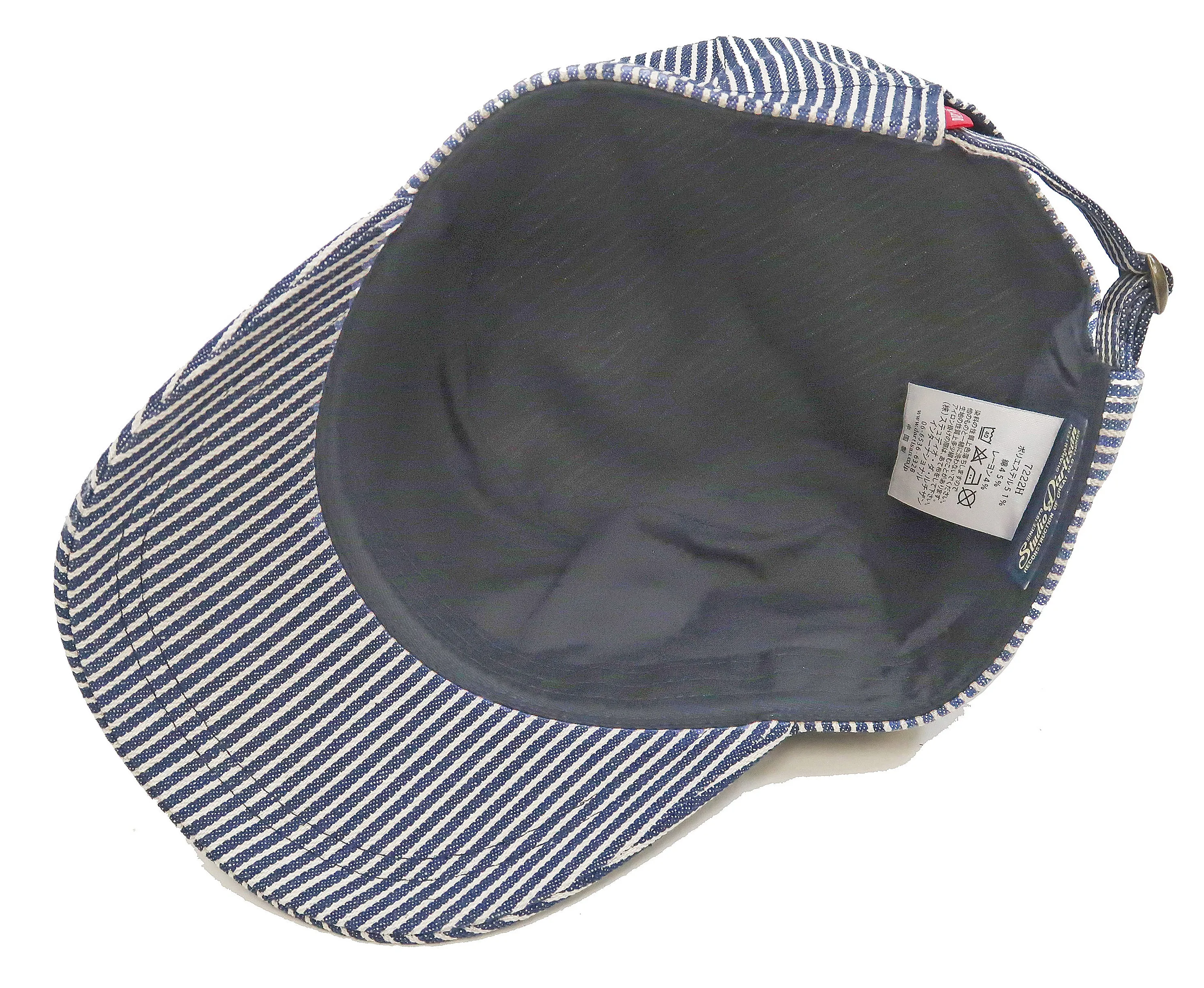 Studio D'artisan Hickory Work Cap Men's Adjustable Flat Top Railroad Engineer Hat 7222H