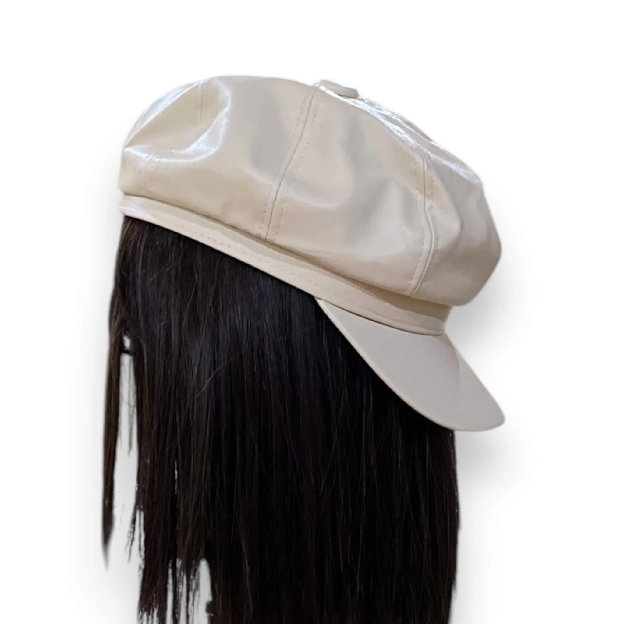 Stylish Leather Newsboy Cap for Women