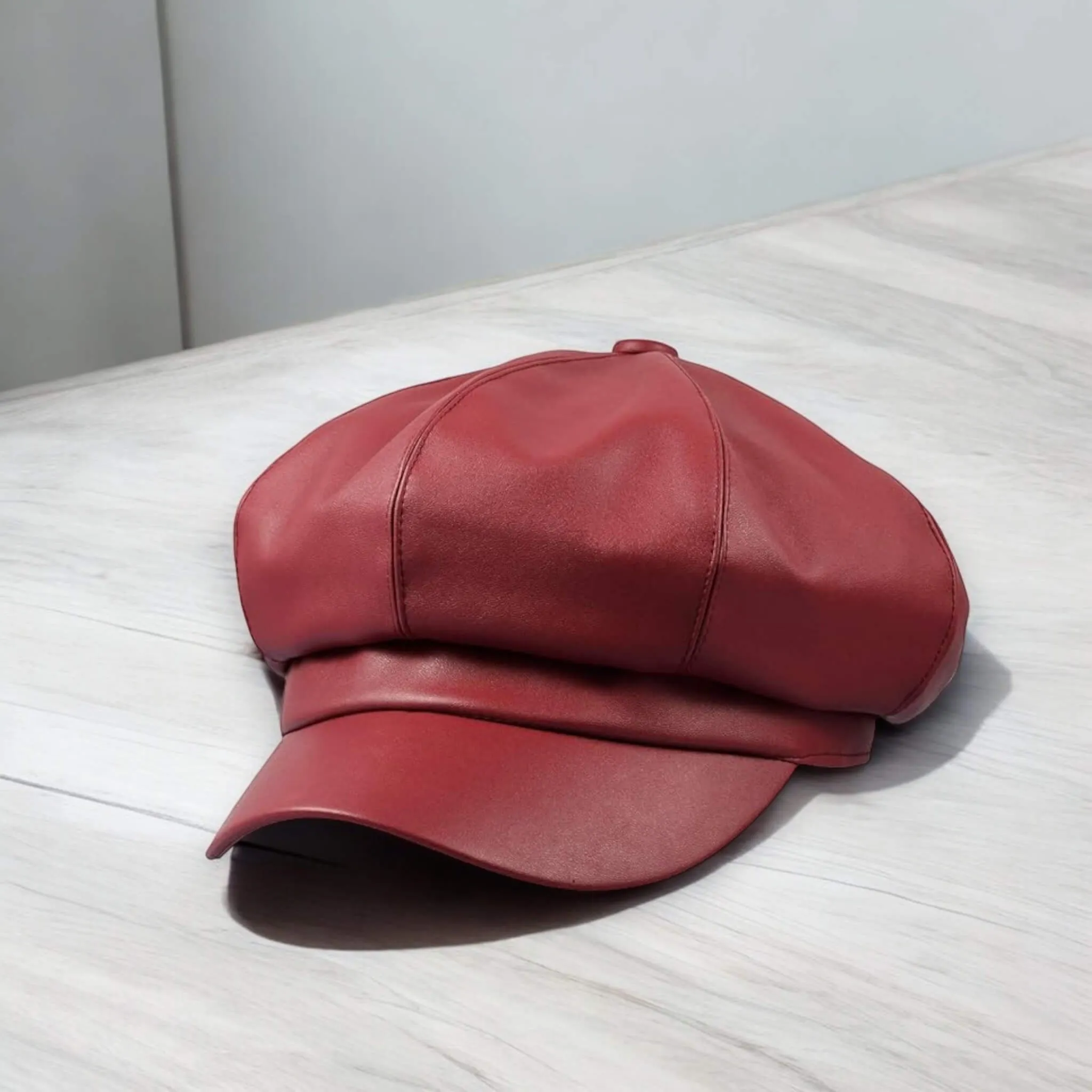 Stylish Leather Newsboy Cap for Women