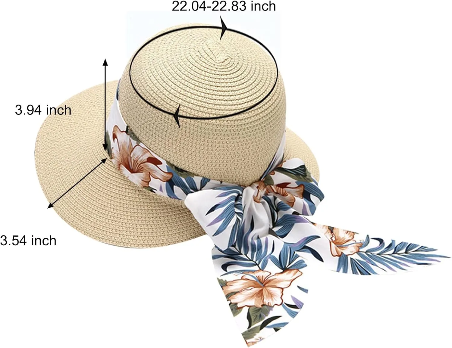Summer Bucket Hats for Women Wide Bongrace Beach Sun Hat Straw Hat Sunscreen Sunshade Fisherman's Hat with Bow Tie