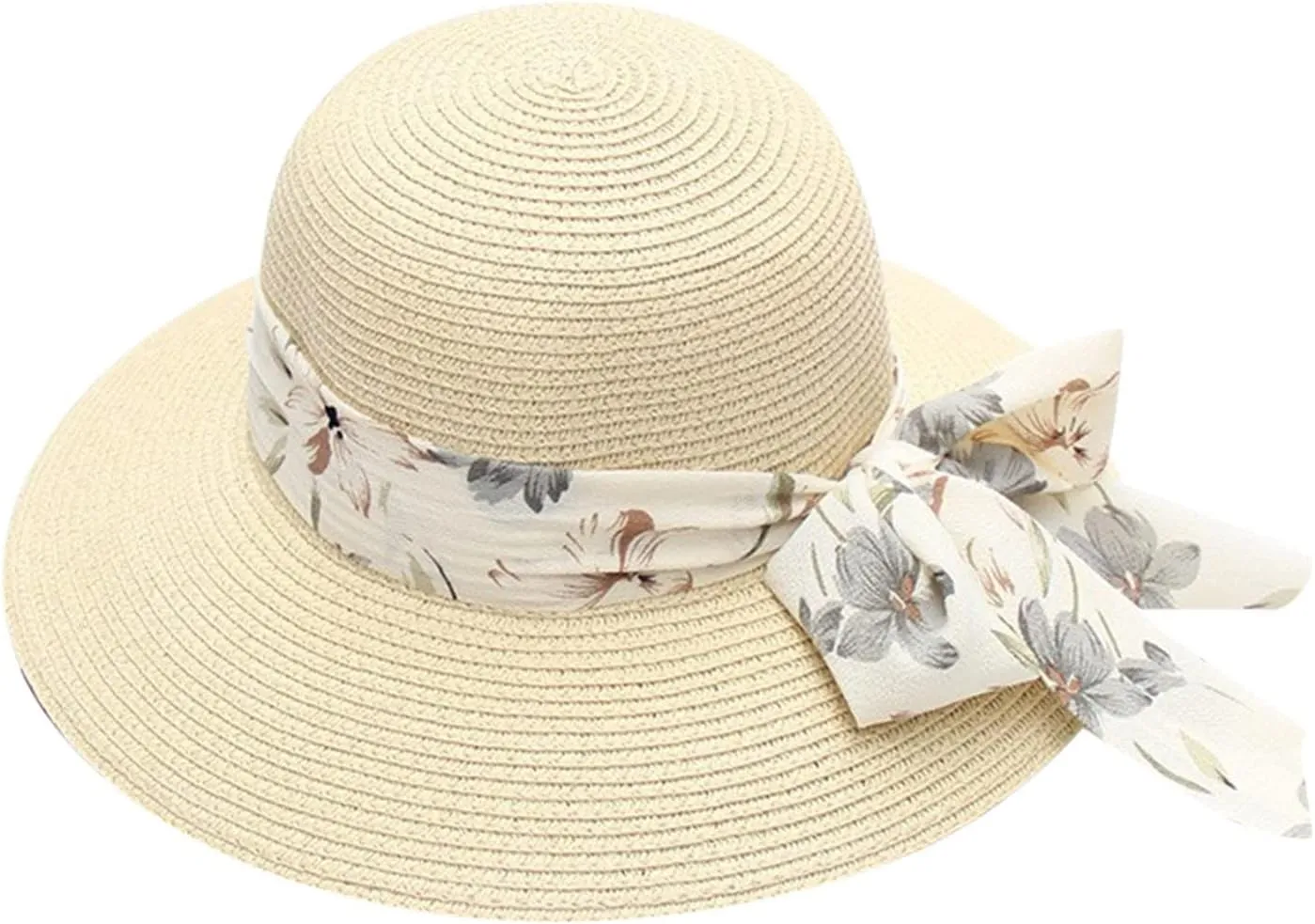 Summer Bucket Hats for Women Wide Bongrace Beach Sun Hat Straw Hat Sunscreen Sunshade Fisherman's Hat with Bow Tie