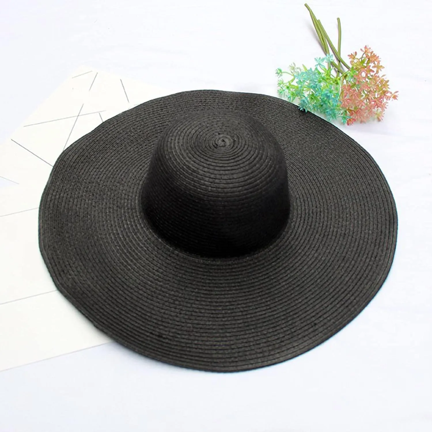 Summer Bucket Hats for Women Wide Brim Straw Beach Sun Hat Foldable Sunscreen Sunshade Fisherman's Hat