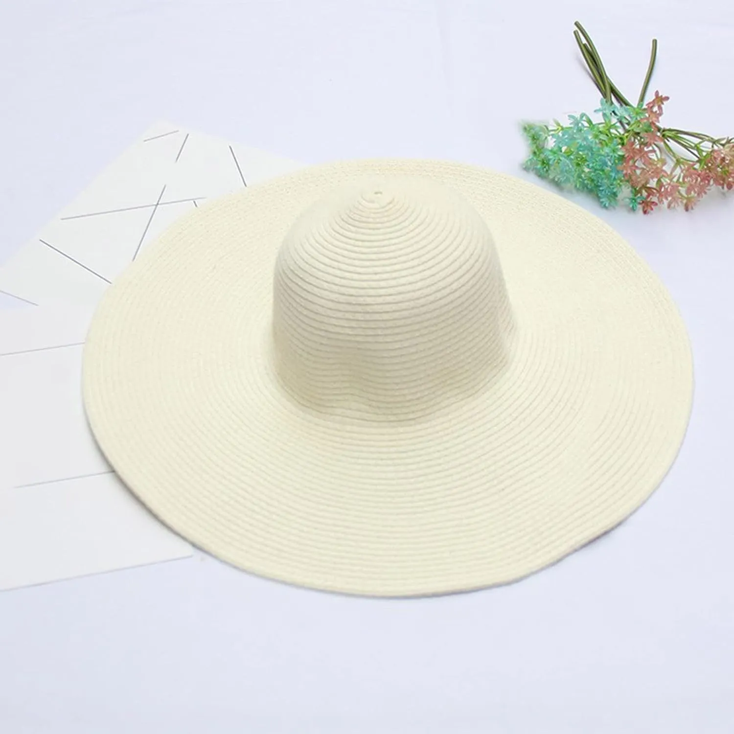 Summer Bucket Hats for Women Wide Brim Straw Beach Sun Hat Foldable Sunscreen Sunshade Fisherman's Hat