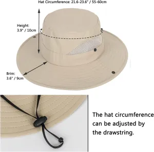 Summer Bucket Sun Hats Boonie Fishing-Hat for Women and Men Wide-Brim Quick-Dry Outdoor UV-Protection Cap Hat