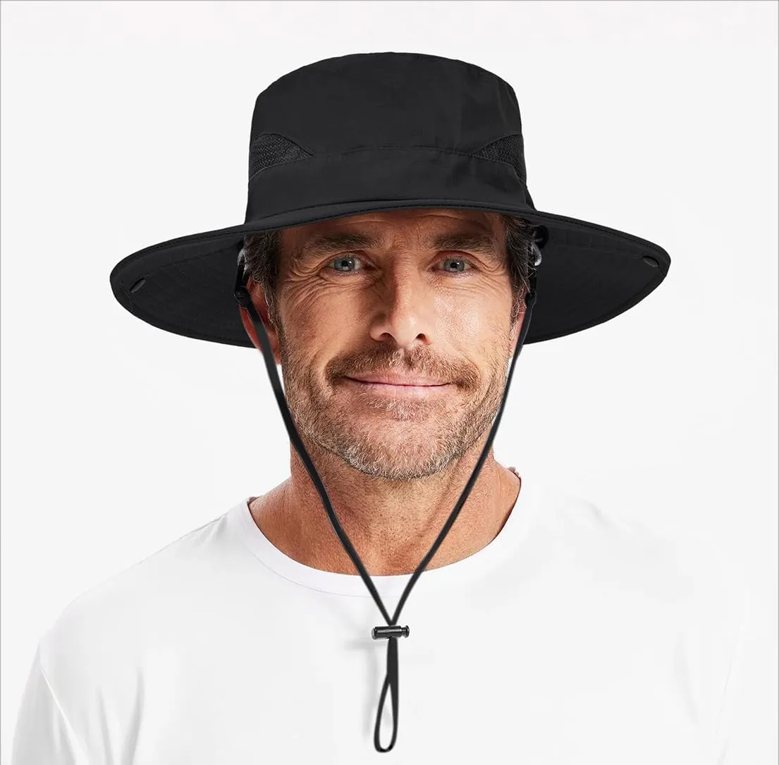 Summer Bucket Sun Hats Boonie Fishing-Hat for Women and Men Wide-Brim Quick-Dry Outdoor UV-Protection Cap Hat
