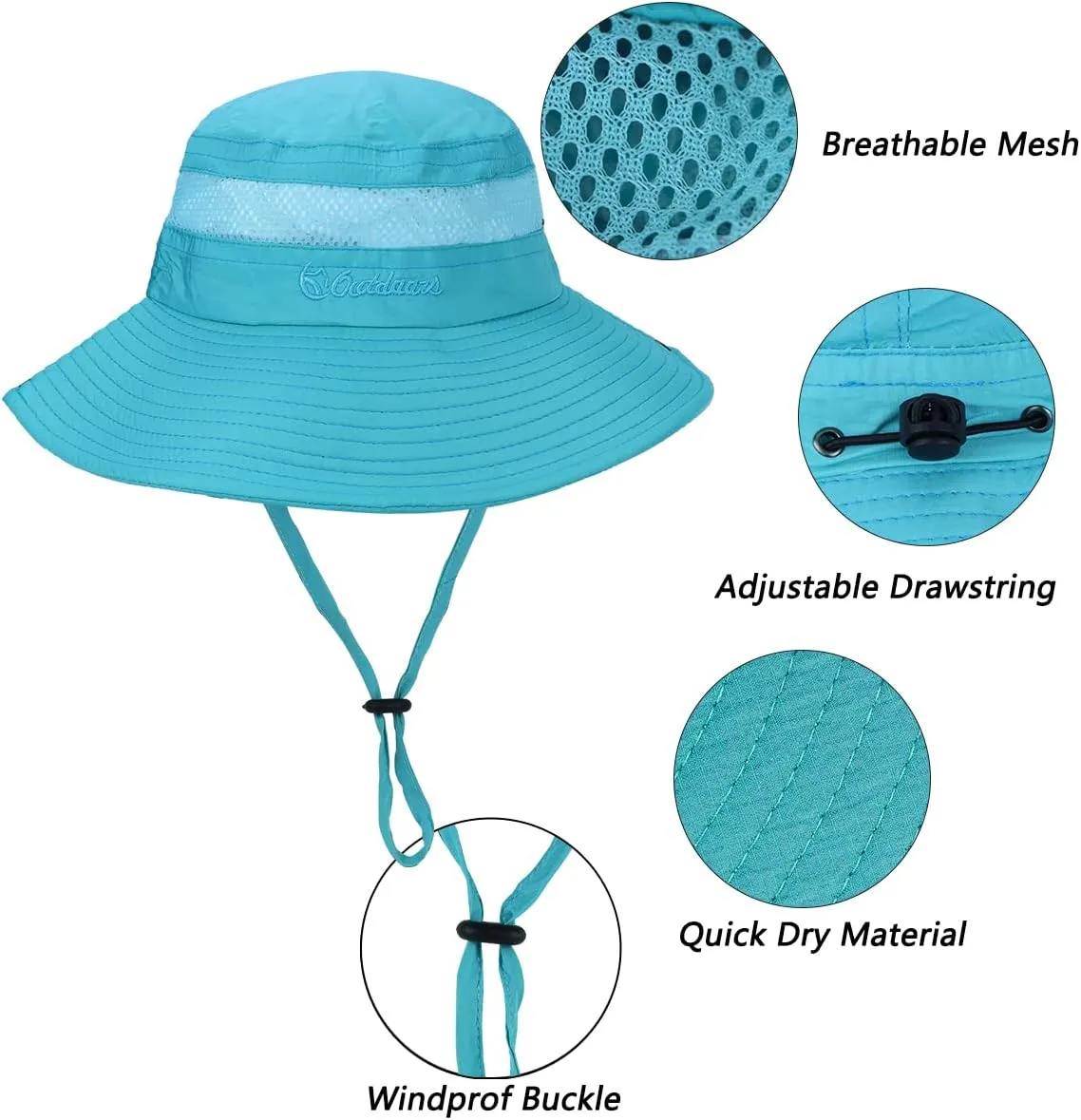Summer Bucket Sun Hats Boonie Fishing-Hat for Women and Men Wide-Brim Quick-Dry Outdoor UV-Protection Cap Hat