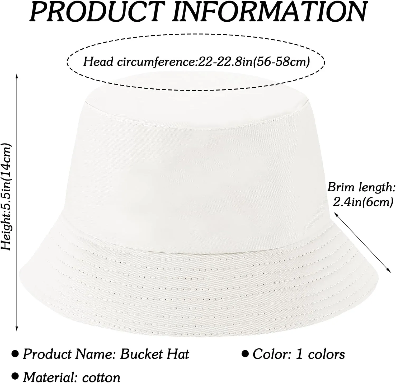 Sun Hat for Women Bucket Hat Cotton Reversible Summer Travel Beach Fishing Cap