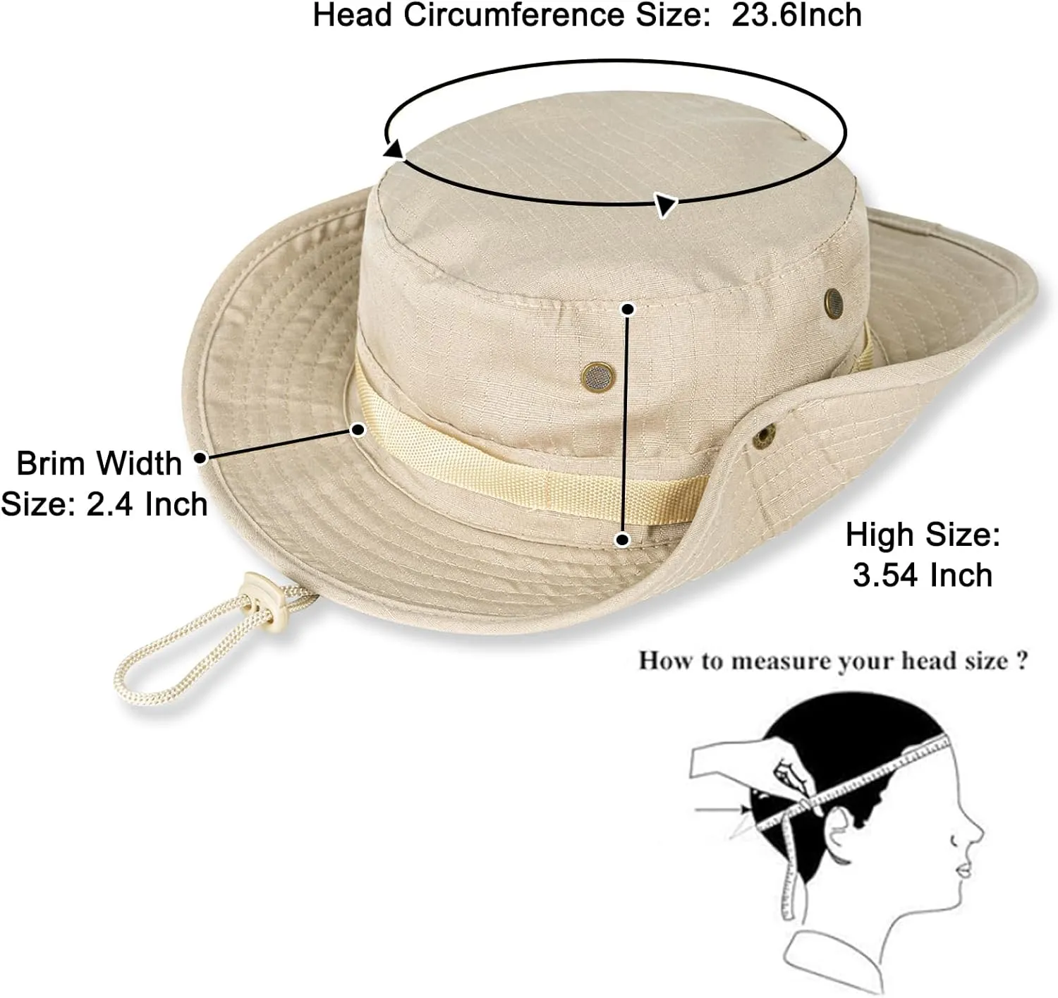 Sun Hats for Men Women Boonie Hat UPF 50  Bucket Hat Wide Brim UV Protection Fishing Hiking Safari Outdoor Hats