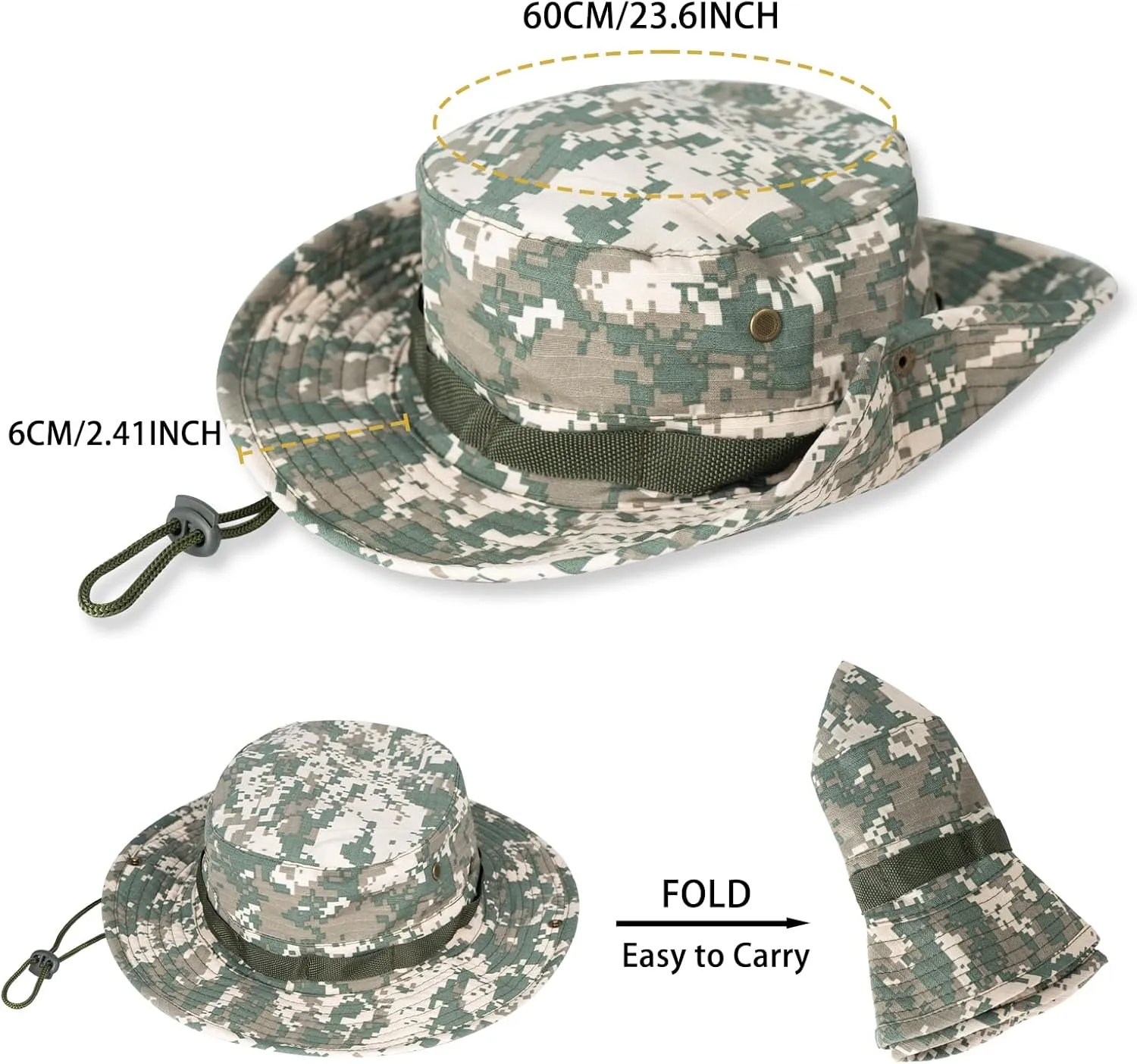 Sun Hats for Men Women Boonie Hat UPF 50  Bucket Hat Wide Brim UV Protection Fishing Hiking Safari Outdoor Hats