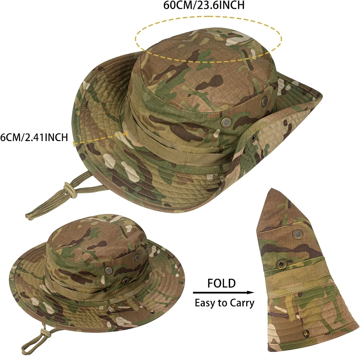 Sun Hats for Men Women Boonie Hat UPF 50  Bucket Hat Wide Brim UV Protection Fishing Hiking Safari Outdoor Hats