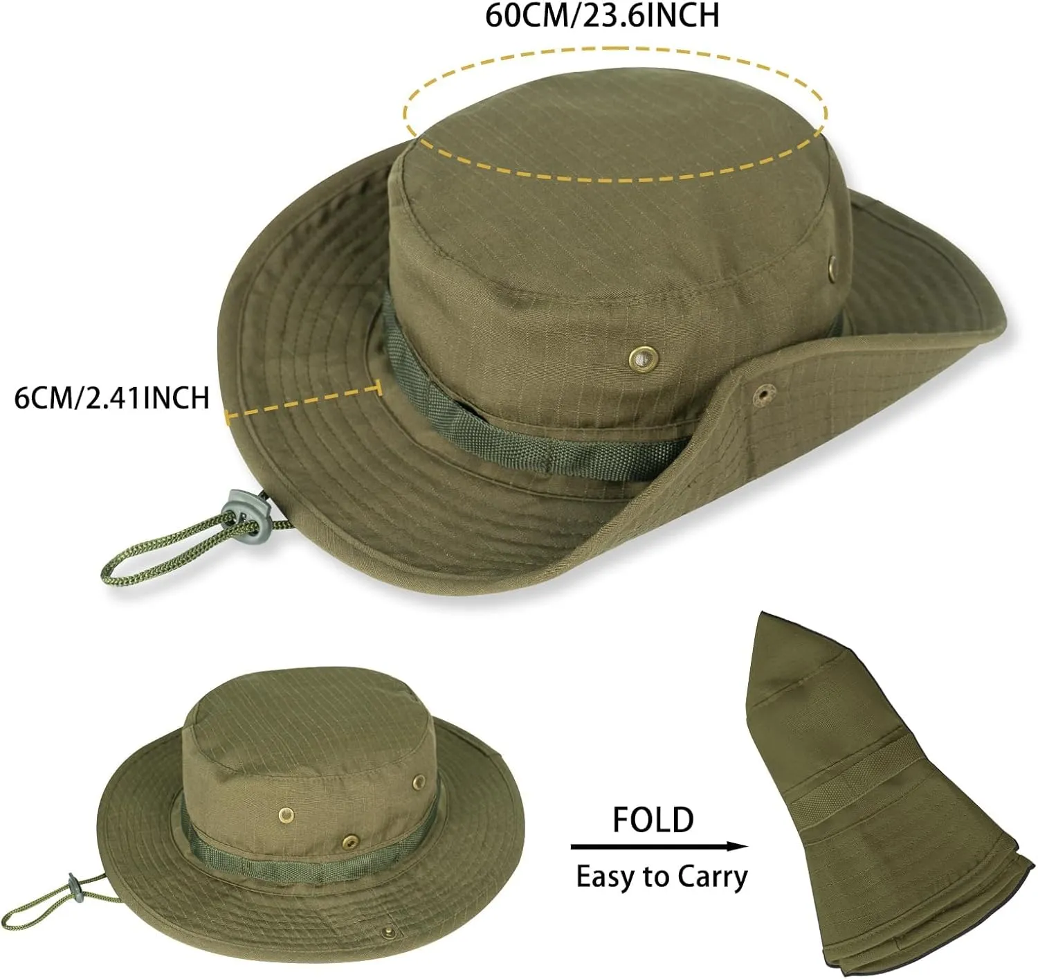 Sun Hats for Men Women Boonie Hat UPF 50  Bucket Hat Wide Brim UV Protection Fishing Hiking Safari Outdoor Hats