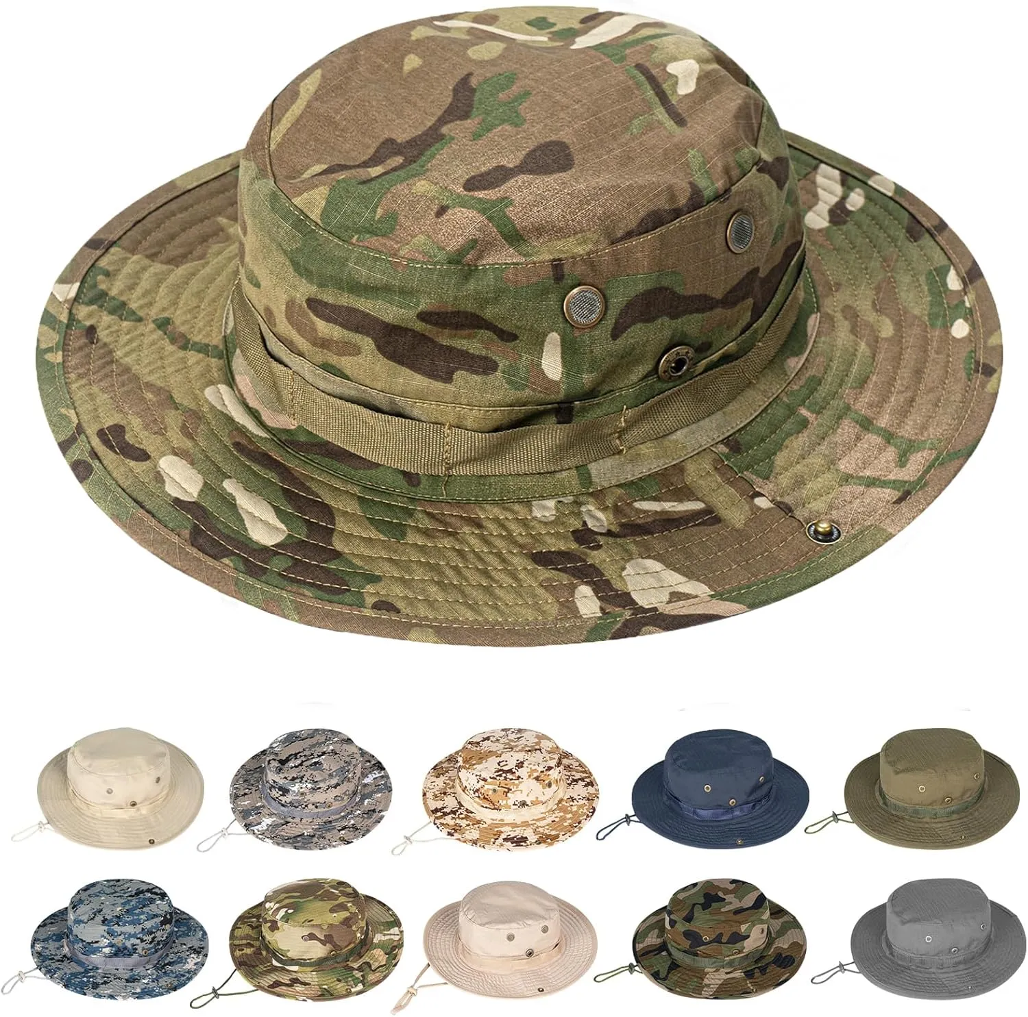 Sun Hats for Men Women Boonie Hat UPF 50  Bucket Hat Wide Brim UV Protection Fishing Hiking Safari Outdoor Hats