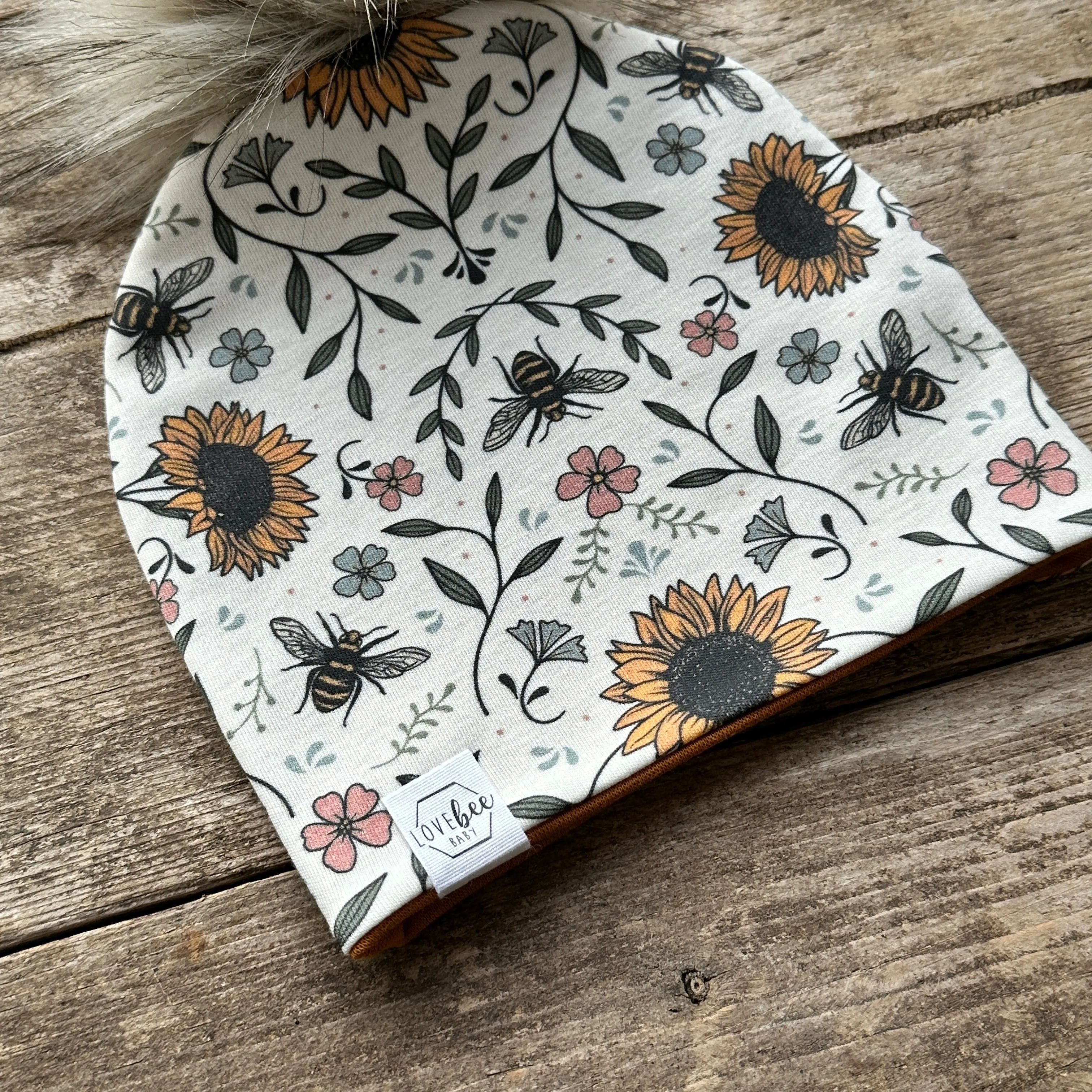 Sunflower Bee Bobble Hat
