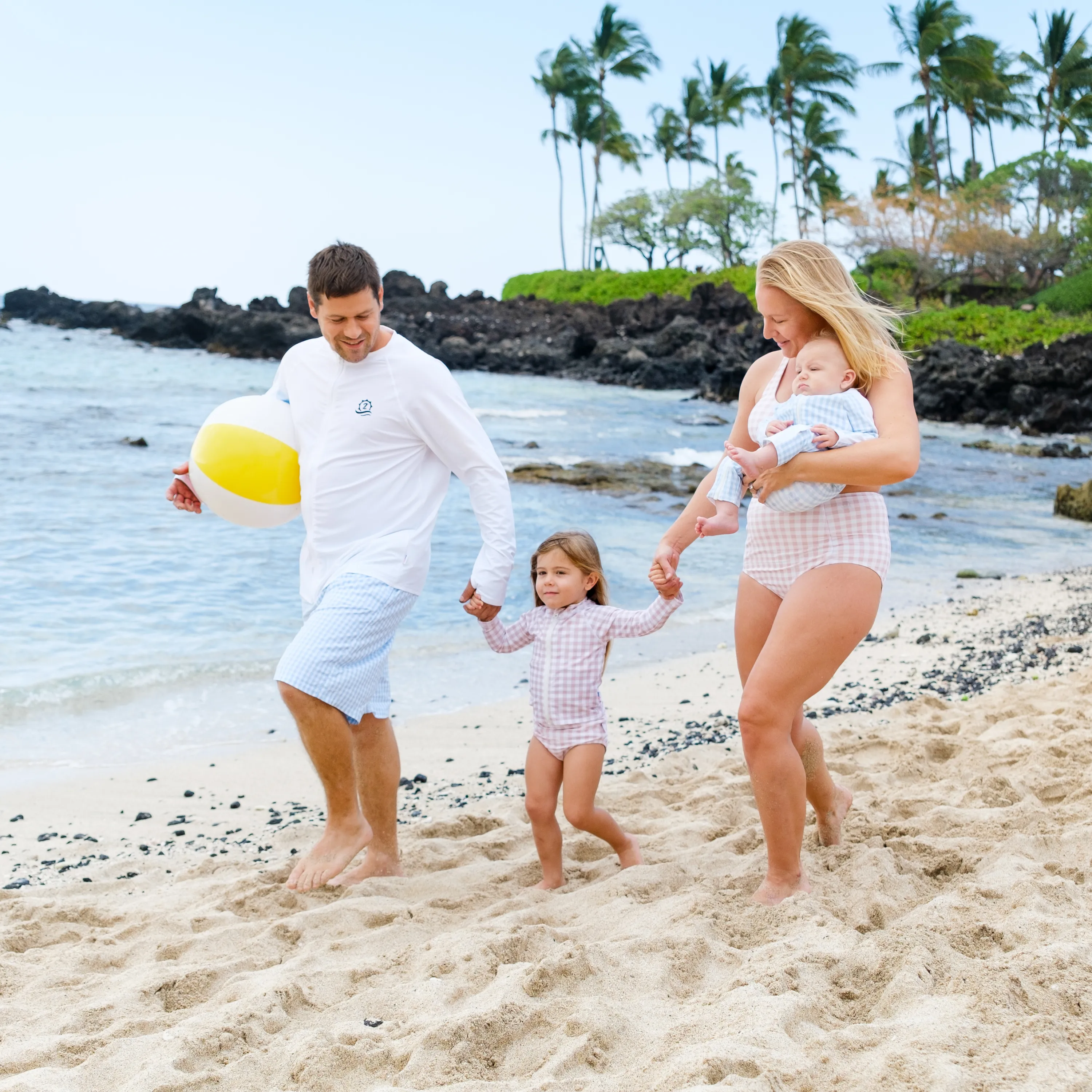 Sunsuit - Long Sleeve Romper Swimsuit | "Blue Gingham"