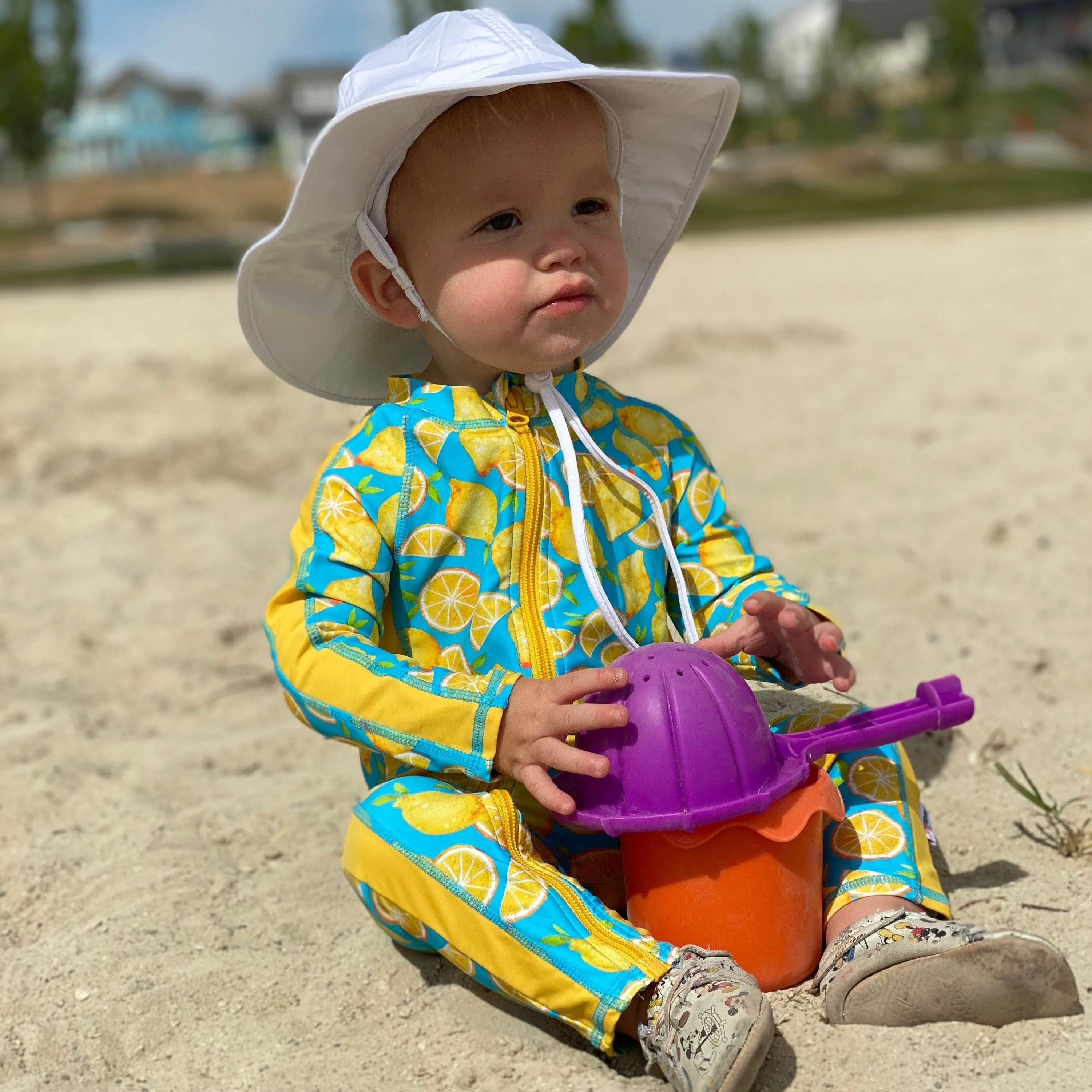 Sunsuit - Long Sleeve Romper Swimsuit | "Lemons"