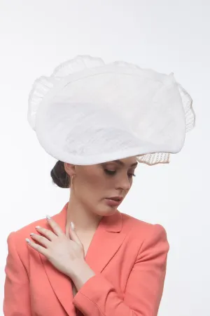 Sweeping White Platter Hat