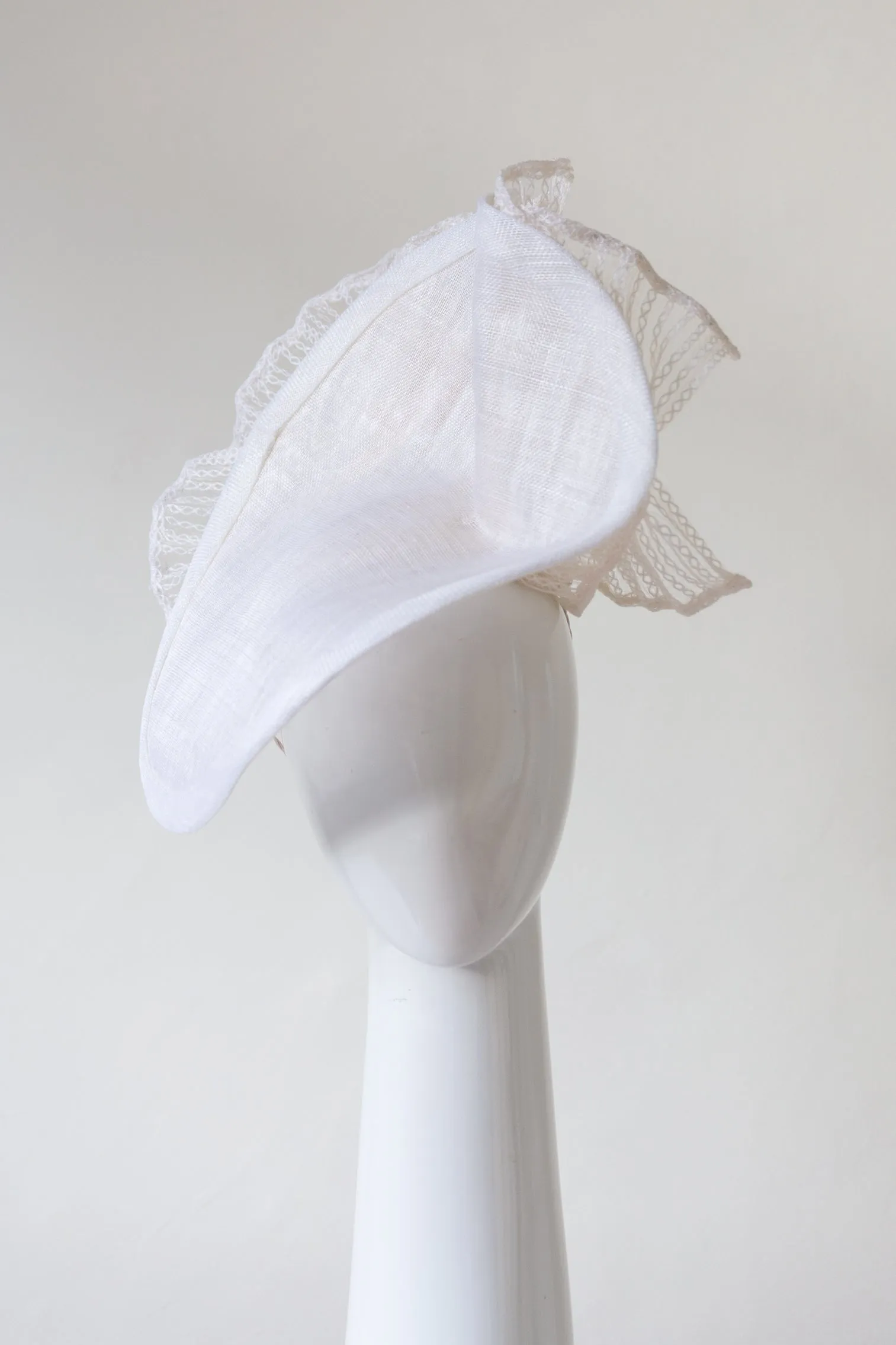 Sweeping White Platter Hat
