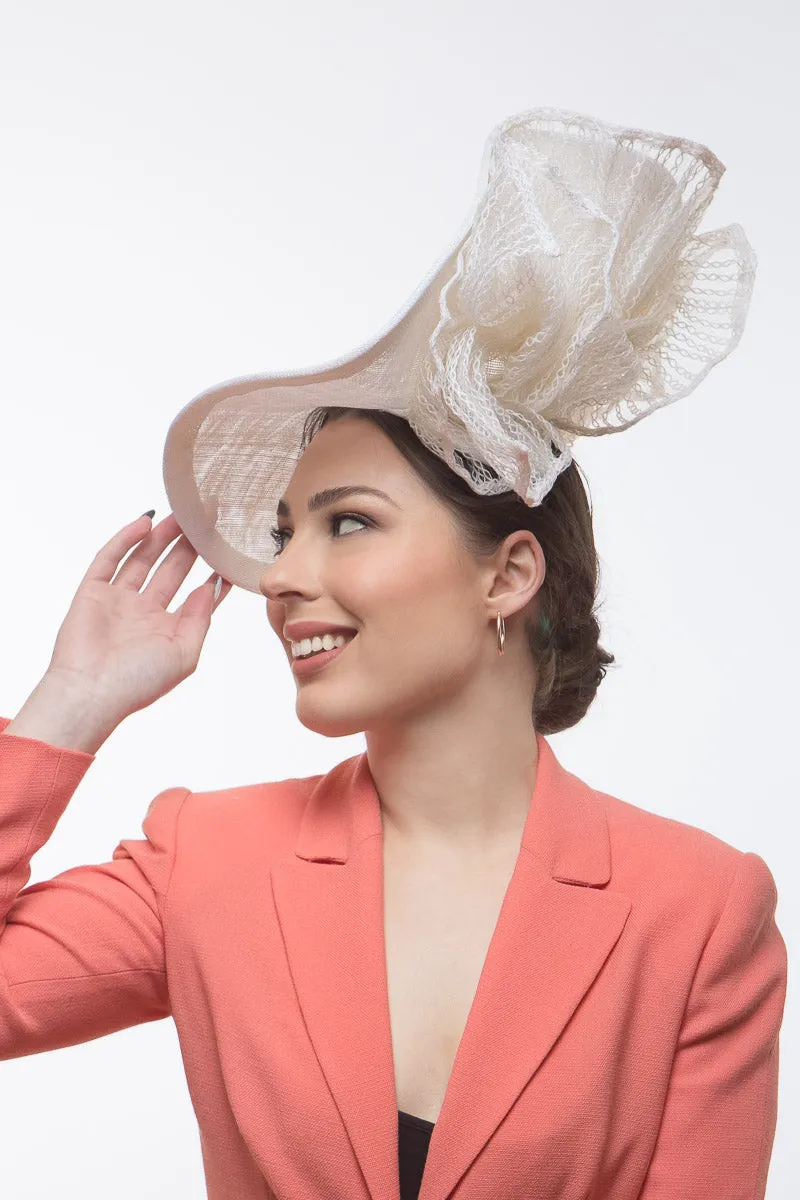 Sweeping White Platter Hat