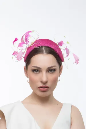 Swirling Feather Headband in Pink