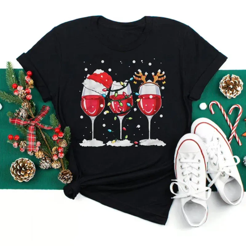 Sylis | Fashionable Wine Glass Holiday Shirt