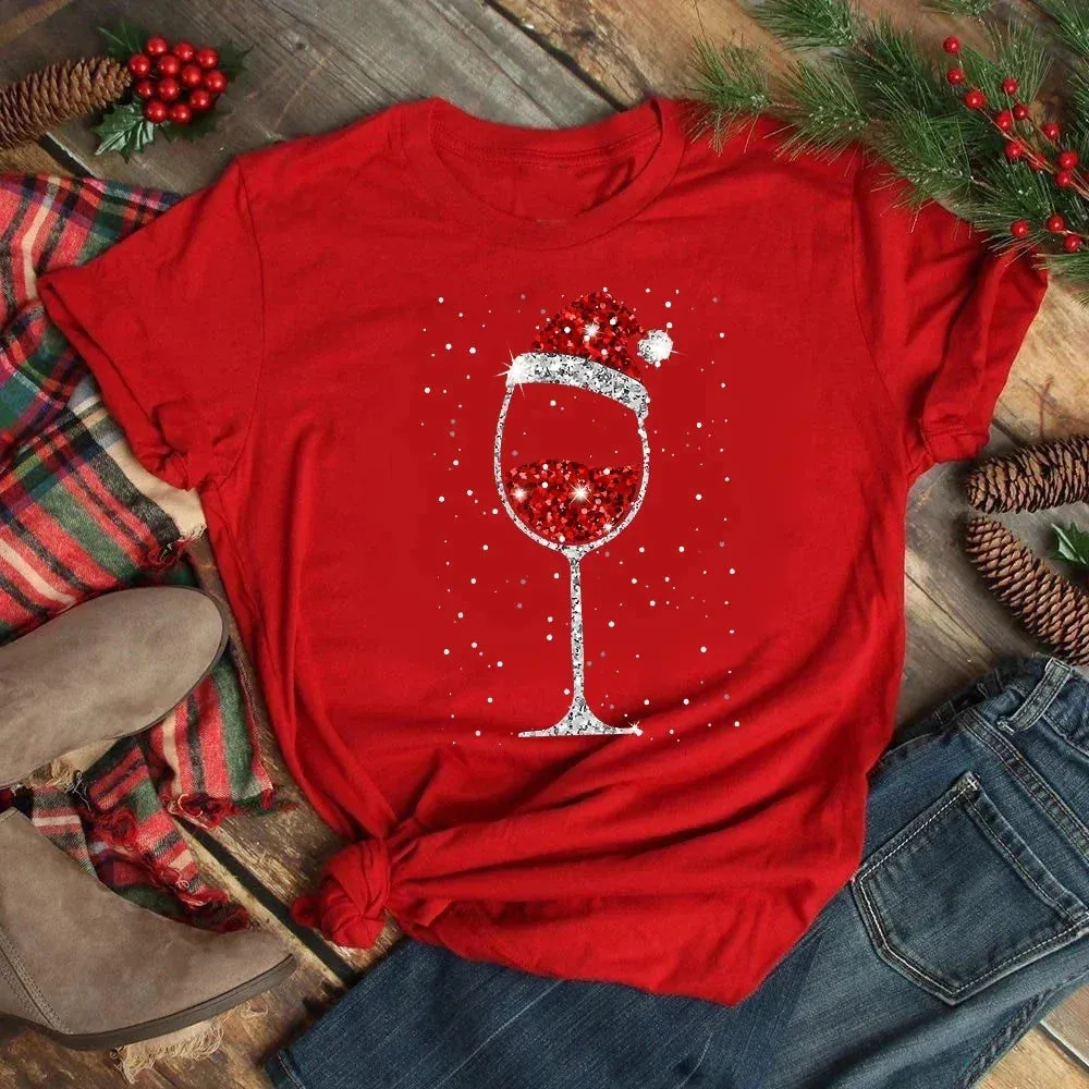 Sylis | Fashionable Wine Glass Holiday Shirt