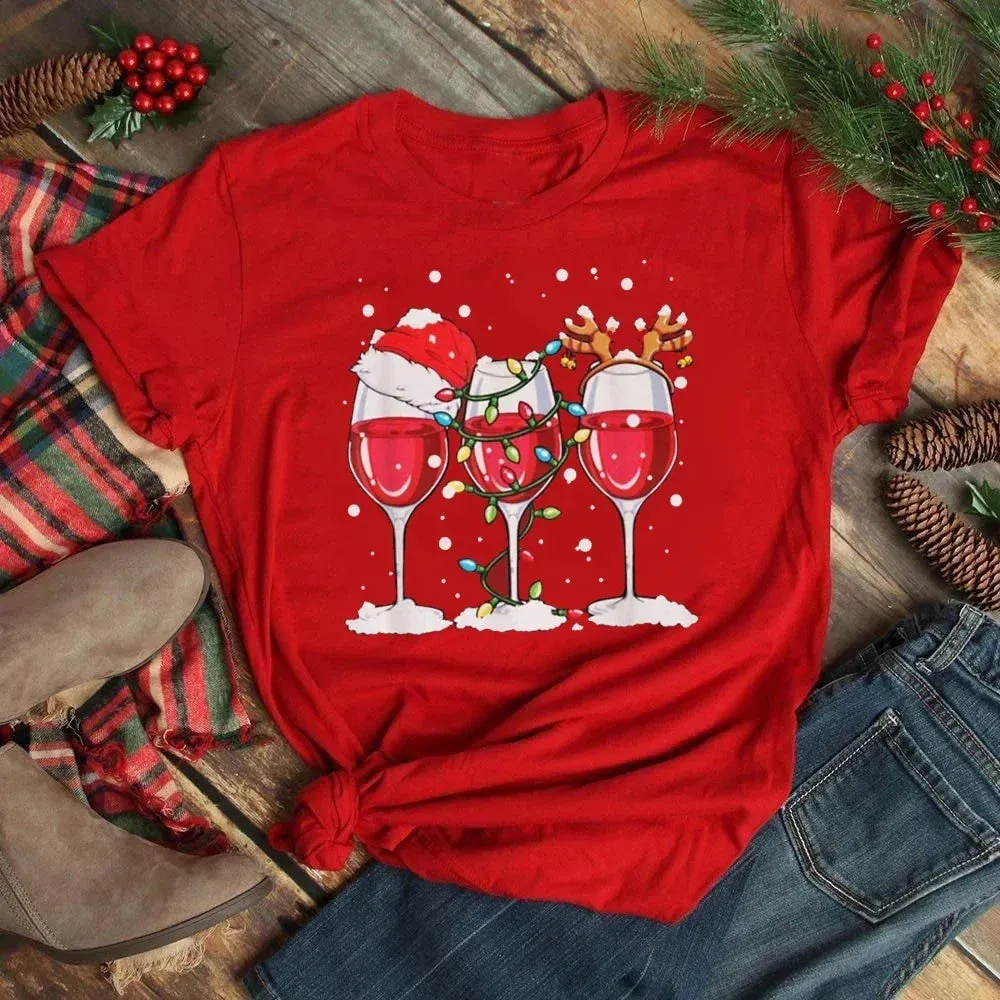 Sylis | Fashionable Wine Glass Holiday Shirt