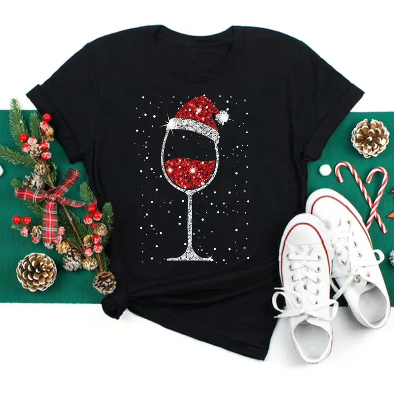 Sylis | Fashionable Wine Glass Holiday Shirt