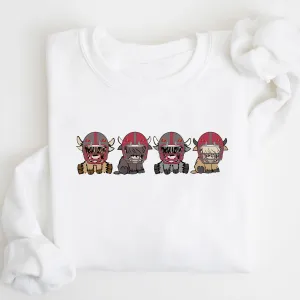 Tampa Bay Buccaneers Highland Cow Football Team Football Lovers Gift Unisex Crewneck Hoodie Sweatshirt