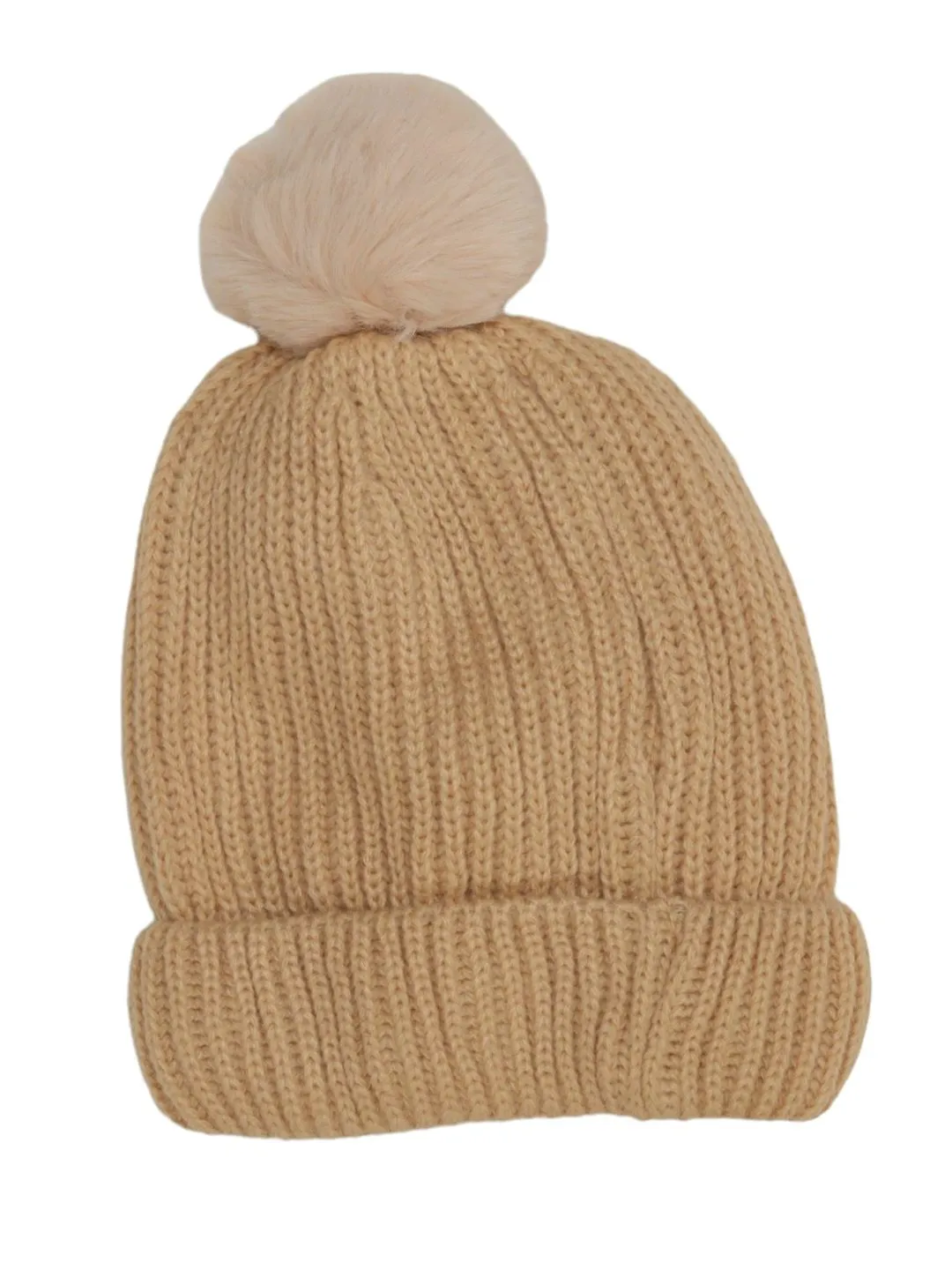 Teddy Applique Hat with Pompom for Boys | Cozy & Stylish Winter Wear