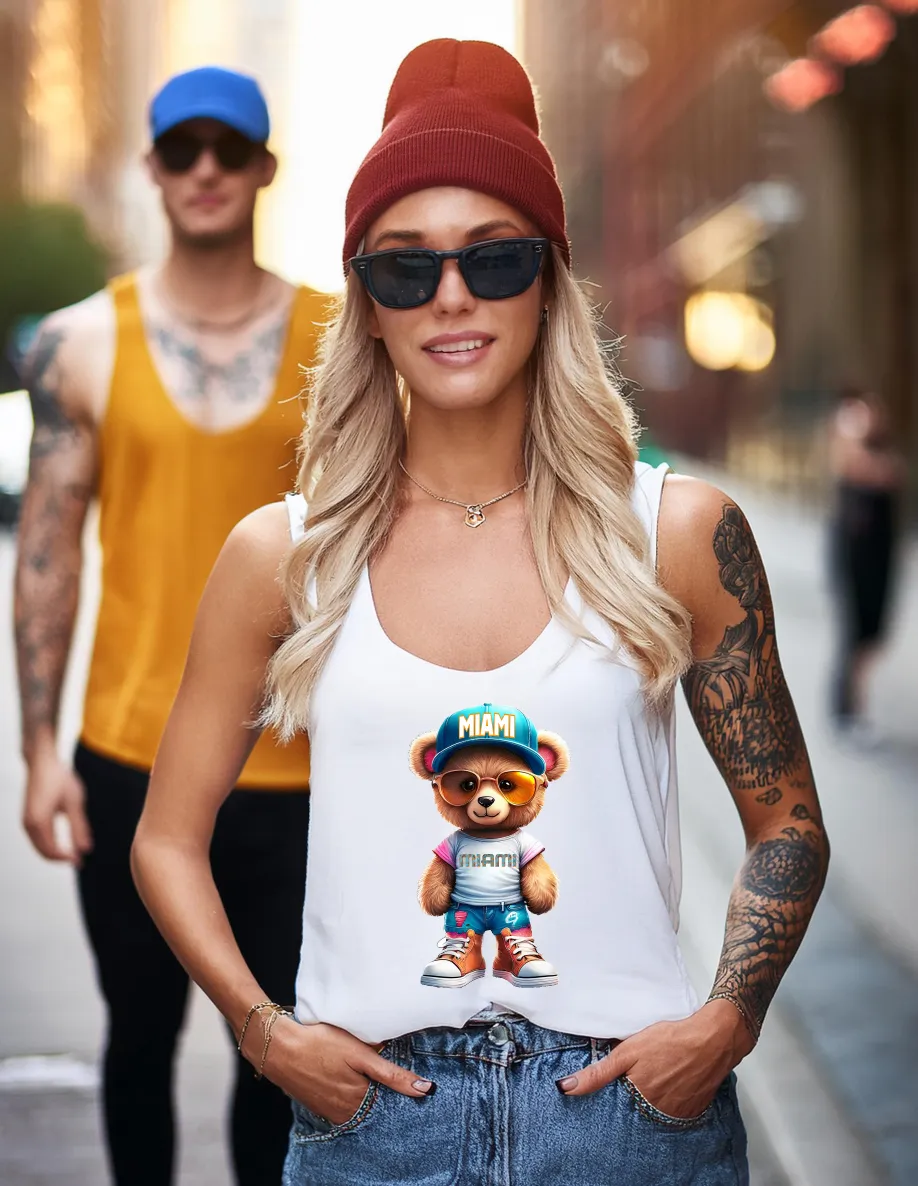 Teddy Miami White Collection Art T-Shirt - Unisex Design | Grooveman Music TM"