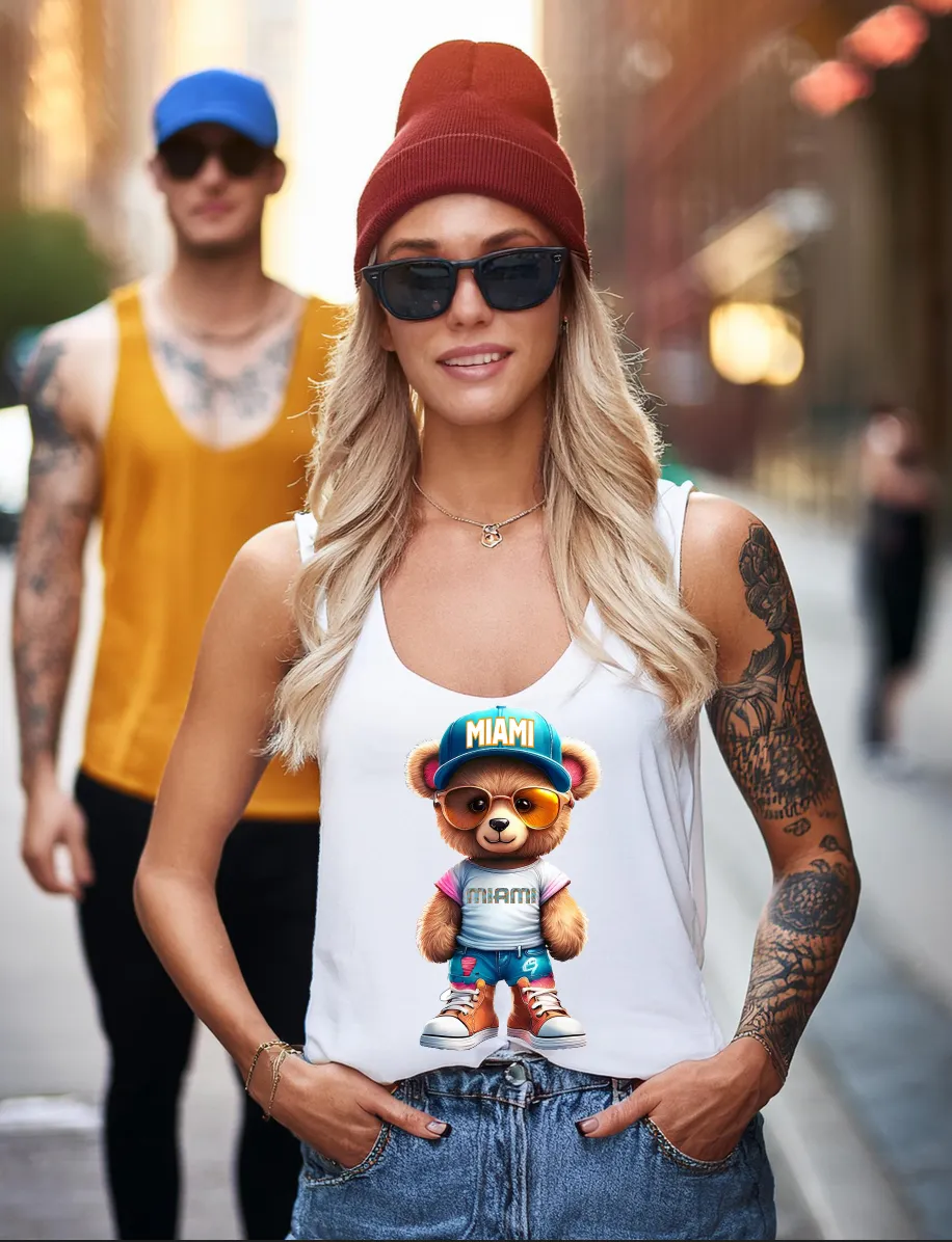 Teddy Miami White Collection Art T-Shirt - Unisex Design | Grooveman Music TM"