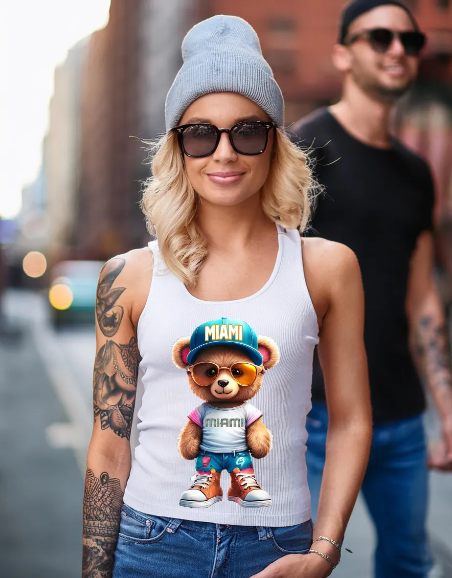 Teddy Miami White Collection Art T-Shirt - Unisex Design | Grooveman Music TM"